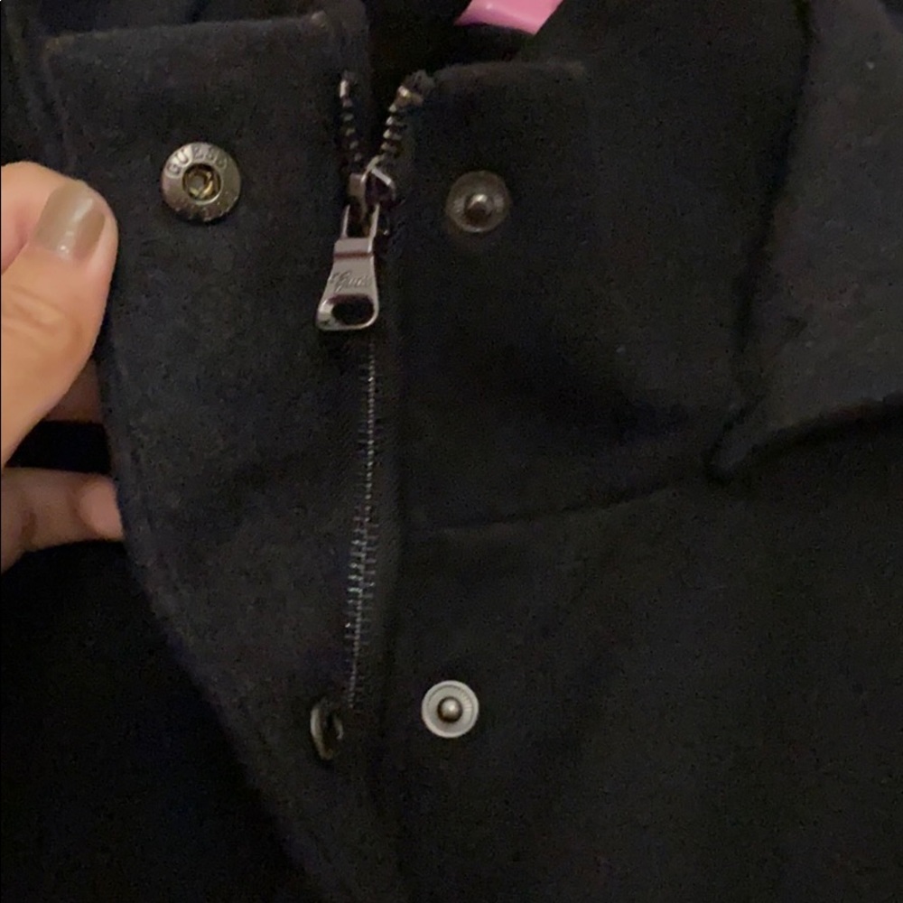 Guess black & gray hooded pea coat size: M - Picture 5 of 12